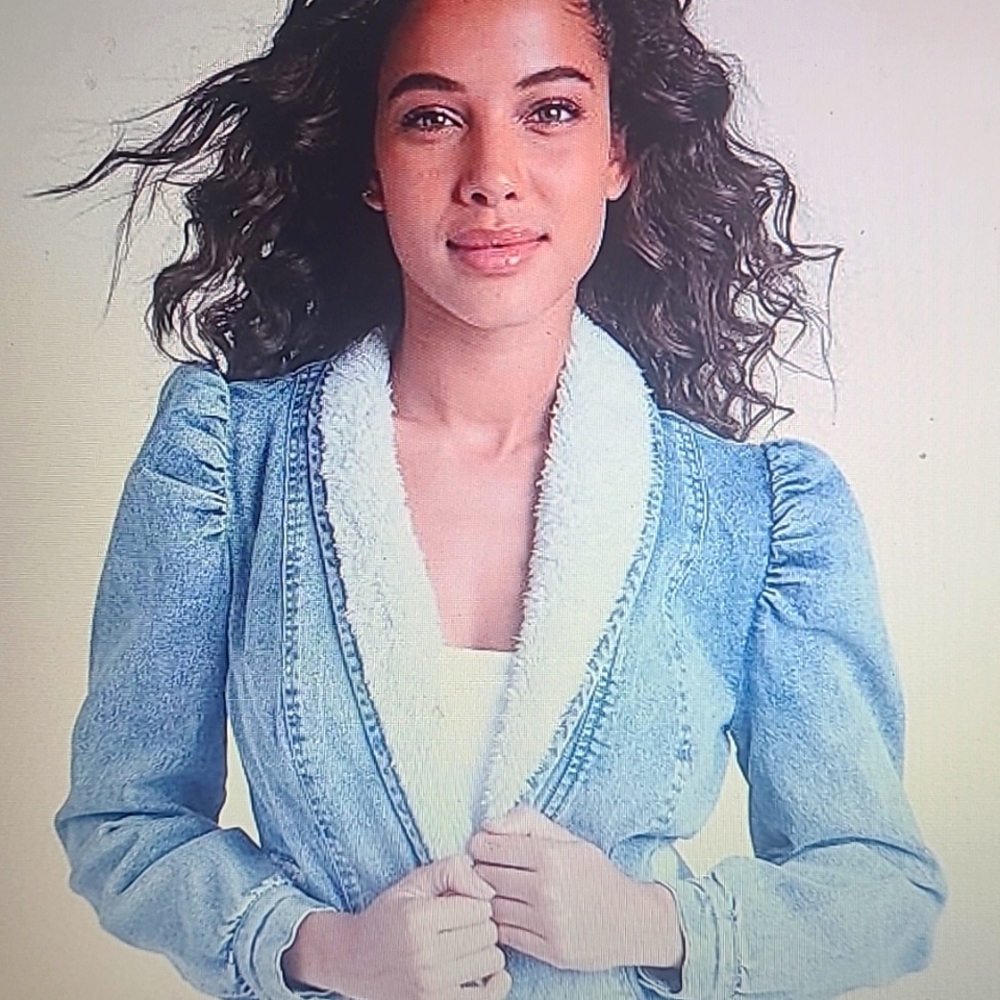 NWOT Fur Jean Denim Jacket